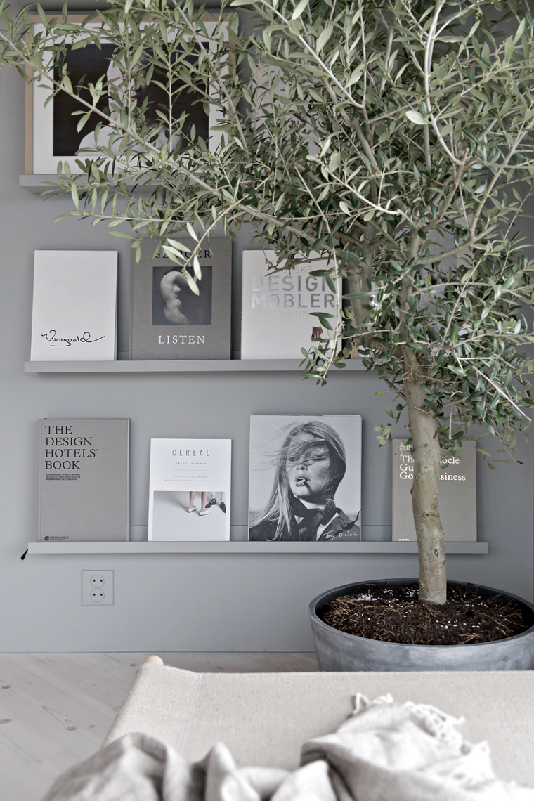 Grey book wall